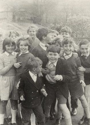 Pupils in the school playground early 60's